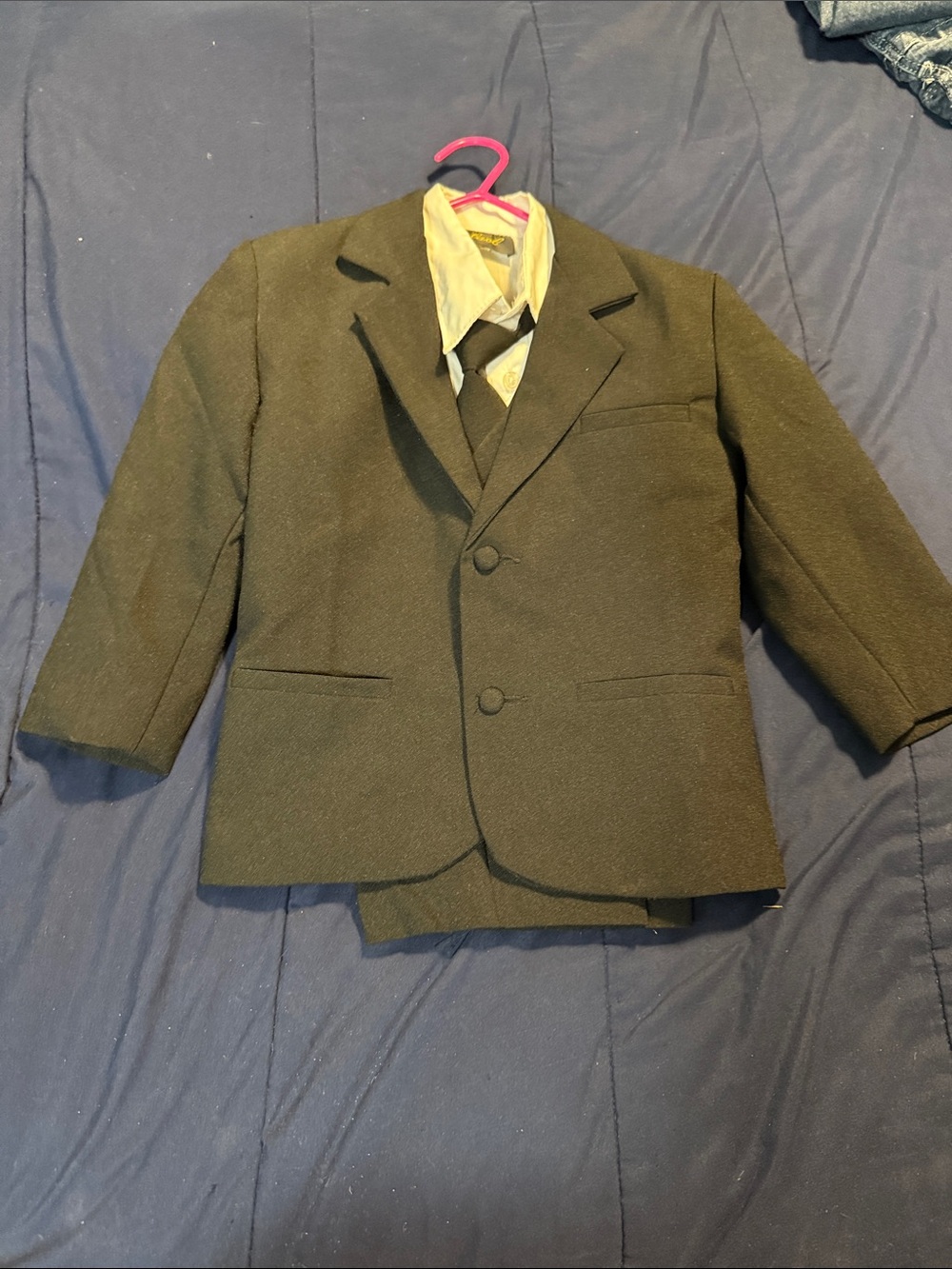 Raphael Black 4T Boys' Blazer with Notch Lapels, Ty, vest and under shirt.